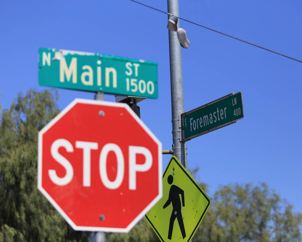 Main Street and Foremaster Lane in Las Vegas, on Friday, April 28, 2017. The city of Las Vegas is buying land on the south side of Foremaster Lane in hopes of creating a campus that will bring hom ...
