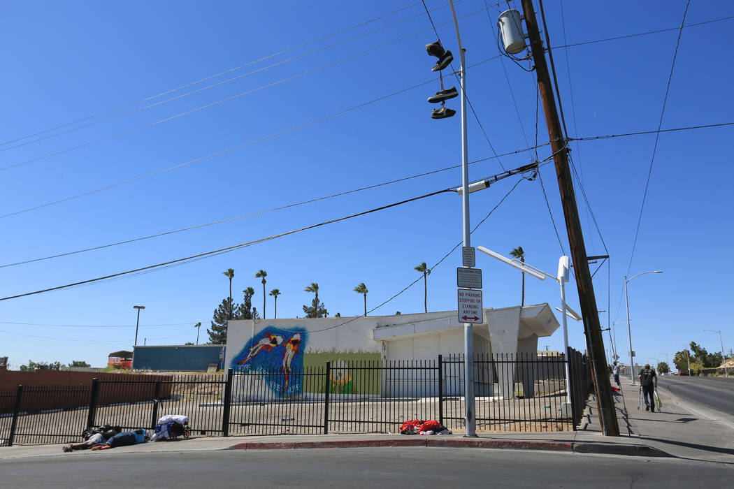 A building on the southeast corner of Main Street and Foremaster Lane in Las Vegas, on Friday, April 28, 2017, is part of the land the city of Las Vegas is buying on the south side of Foremaster L ...