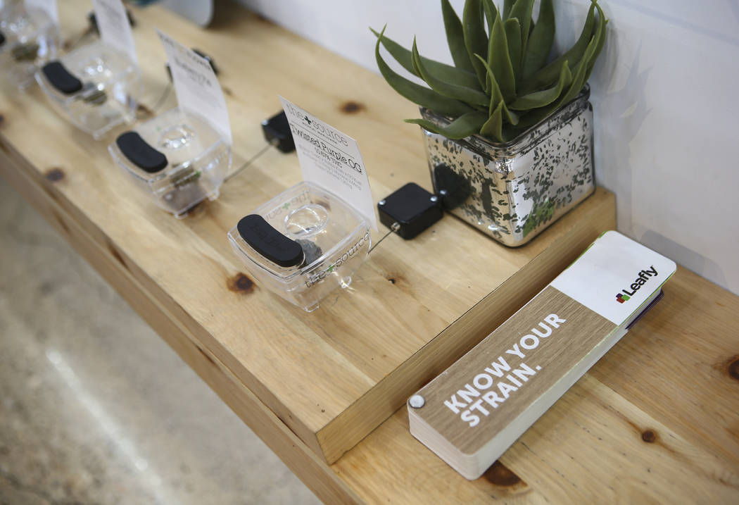 Products at medical marijuana dispensary The Source in Las Vegas on Thursday, March 30, 2017. (Chase Stevens/Las Vegas Review-Journal) @csstevensphoto