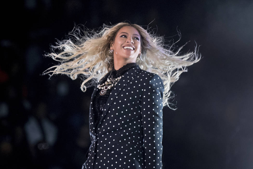 FILE - In this Nov. 4, 2016, file photo, Beyonce performs at a Get Out the Vote concert for Democratic presidential candidate Hillary Clinton at the Wolstein Center in Cleveland. Beyonce marked th ...
