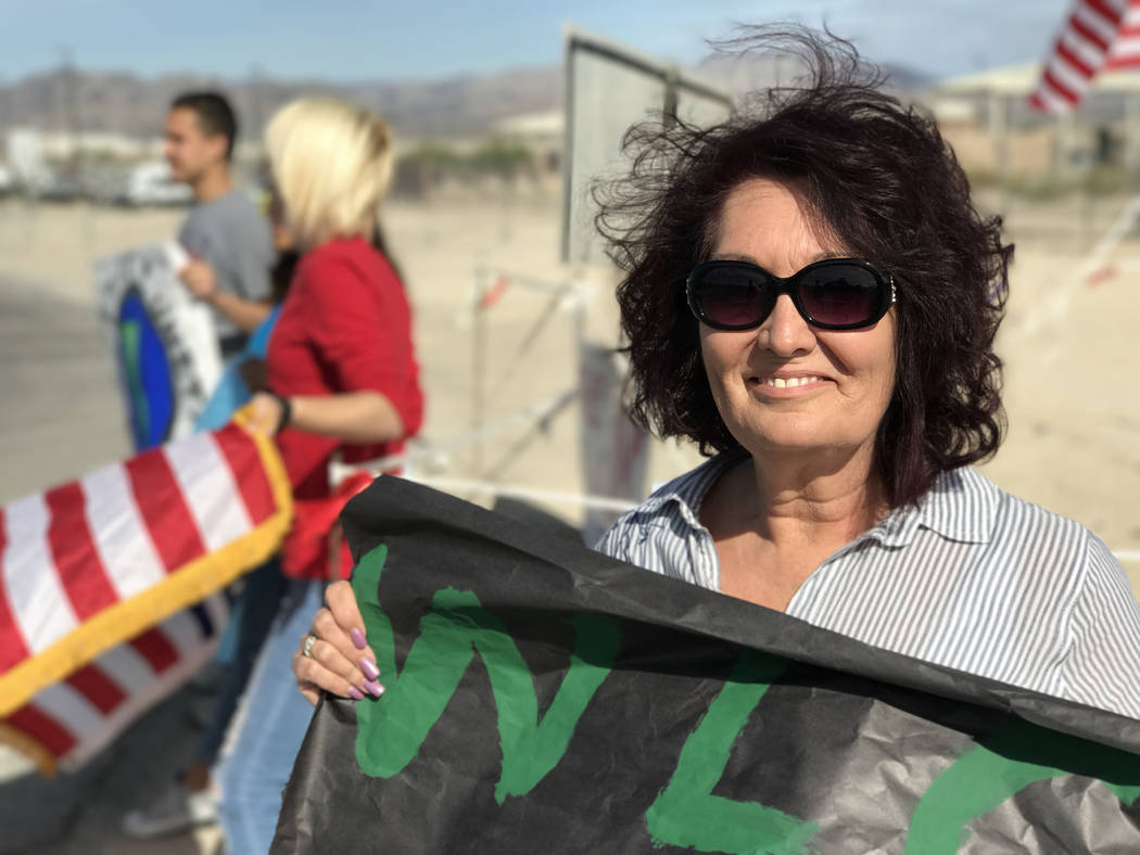 Word of Life Academy principal Kelly Marchello at Creech Air Force Base's entrance, northwest of Las Vegas, Wednesday, April 26, 2017. Keith Rogers Las Vegas Review-Journal