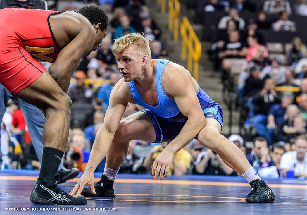 Kyle Dake, a four-time NCAA champion at Cornell, is one of the top competitors at the U.S. Wrestling Open Championships at South Point Arena this weekend. (Tony Rotundo/WrestlersAreWarriors.com)