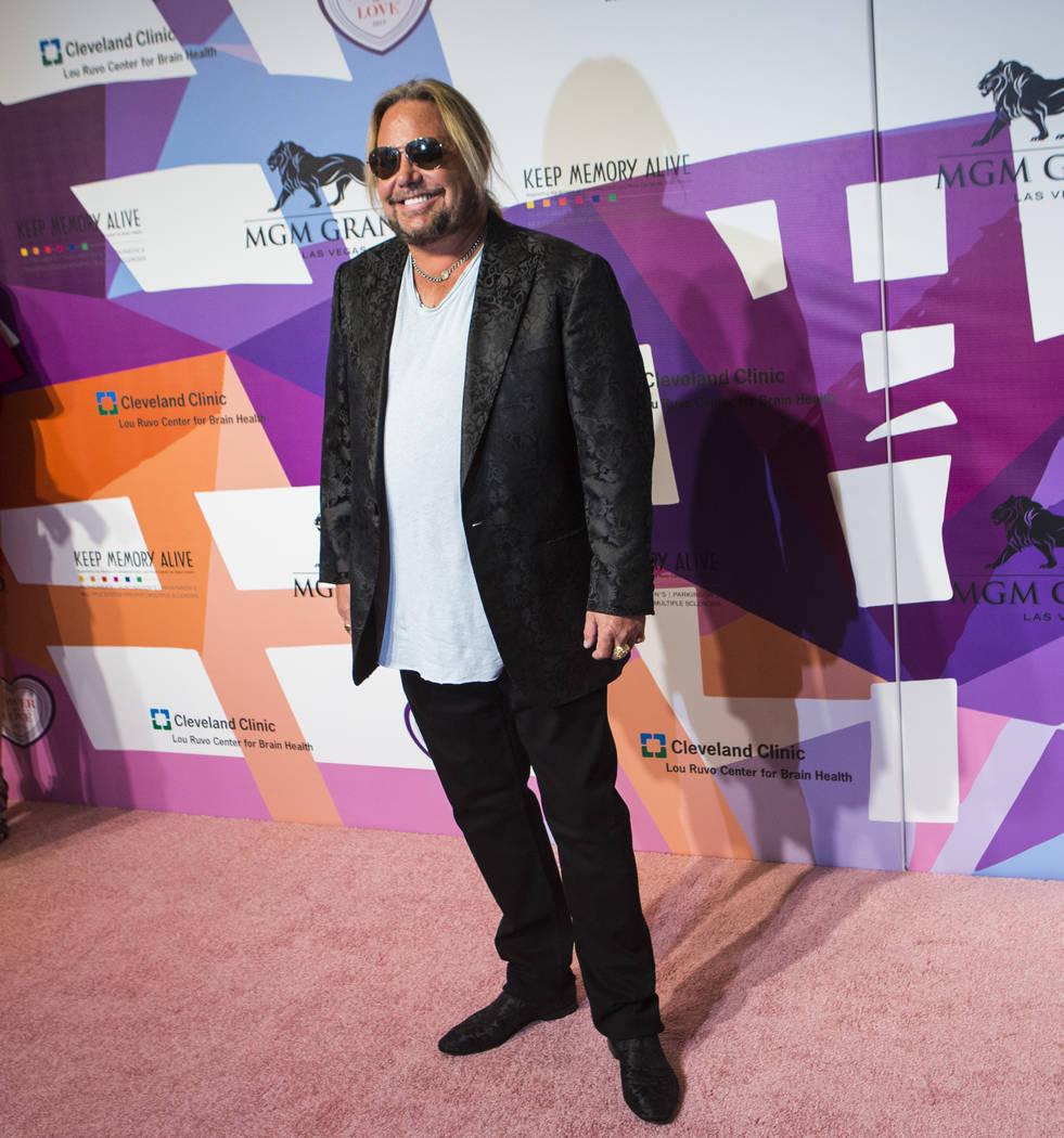 Vince Neil, frontman of Motley Crue, on the red carpet before Keep Memory Alive's 21st annual Power of Love gala, raising money for Cleveland Clinic Lou Ruvo Center for Brain Health's programs and ...