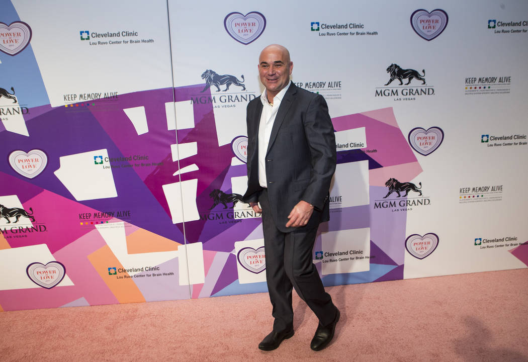 Tennis great Andre Agassi on the red carpet before Keep Memory Alive's 21st annual Power of Love gala, raising money for Cleveland Clinic Lou Ruvo Center for Brain Health's programs and services,  ...