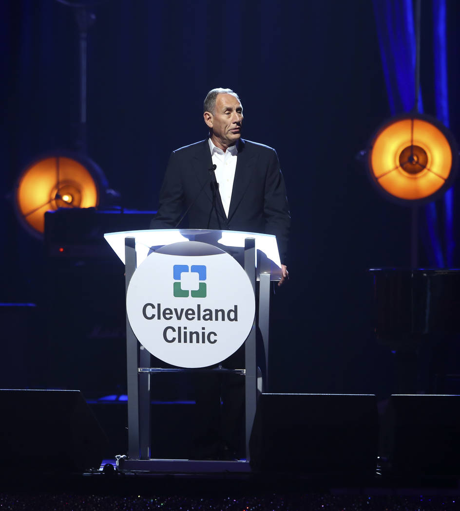 Toby Cosgrove, President and CEO of Cleveland Clinic, speaks during Keep Memory Alive's 21st annual Power of Love gala, raising money formCleveland Clinic Lou Ruvo Center for Brain Health's progra ...