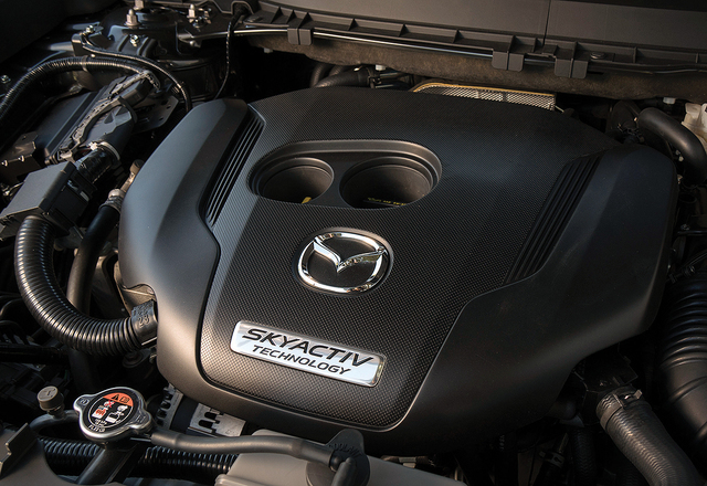 COURTESY MAZDA
The V-6 engine has been replaced by a turbocharged four-cylinder that has less peak power, but more low-speed grunt. The fuel-economy rating is also significantly better.