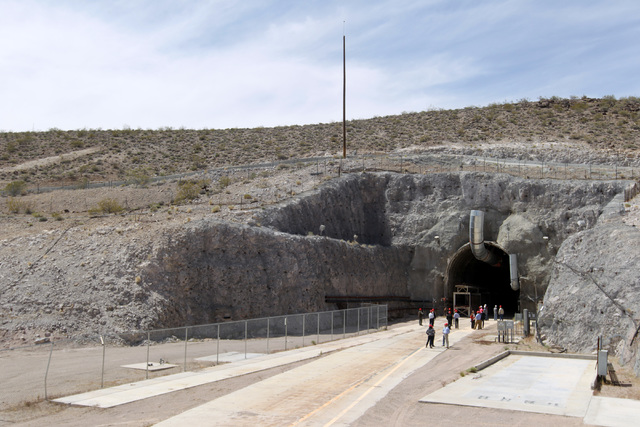 The north portal during a congressional tour of the Yucca Mountain exploratory tunnel Thursday, April 9, 2015. (Sam Morris/Las Vegas Review-Journal) @sammorrisRJ