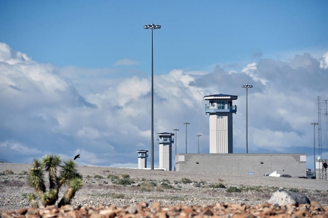 Watch towers at the High Desert State Prison, a part of the State of Nevada Department of Corrections, are seen Nov. 10, 2015. (David Becker/Las Vegas Review-Journal)