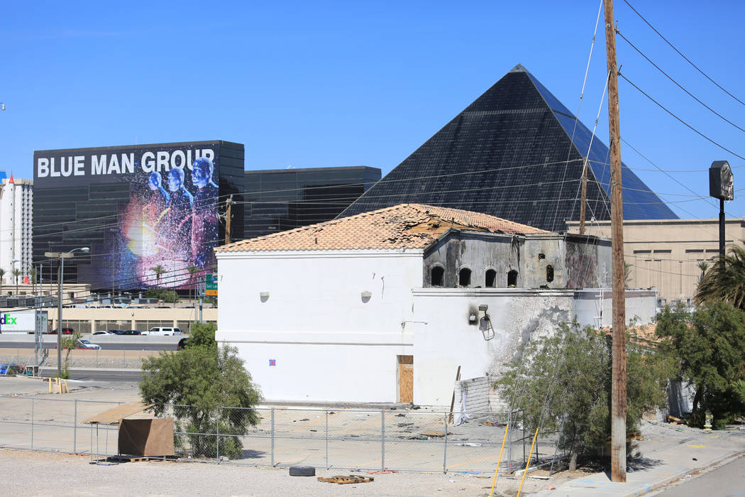 The abandoned building at 5285 Dean Martin Drive sits across from the proposed Raiders Stadium site on Thursday, May 4, 2017, in Las Vegas. Brett Le Blanc Las Vegas Review-Journal @bleblancphoto