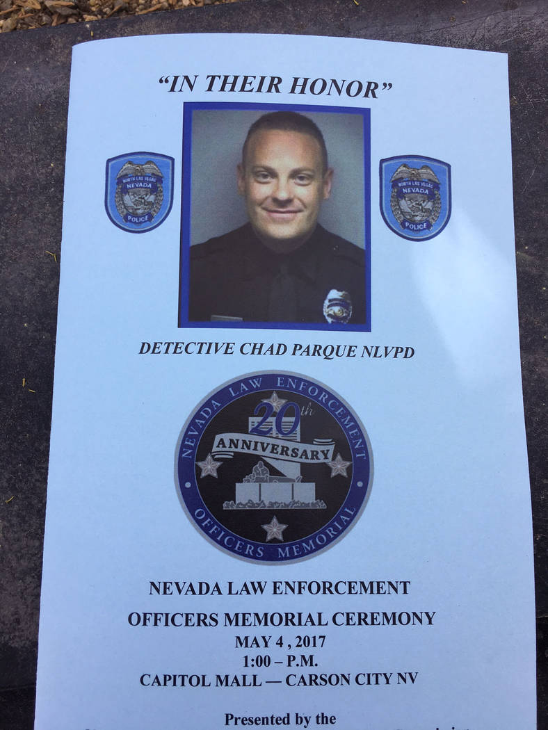 The program for the Nevada Law Enforcement Officers Memorial ceremony on Thursday, May 4, 2017, in Carson City. (Sean Whaley/Las Vegas Review-Journal)