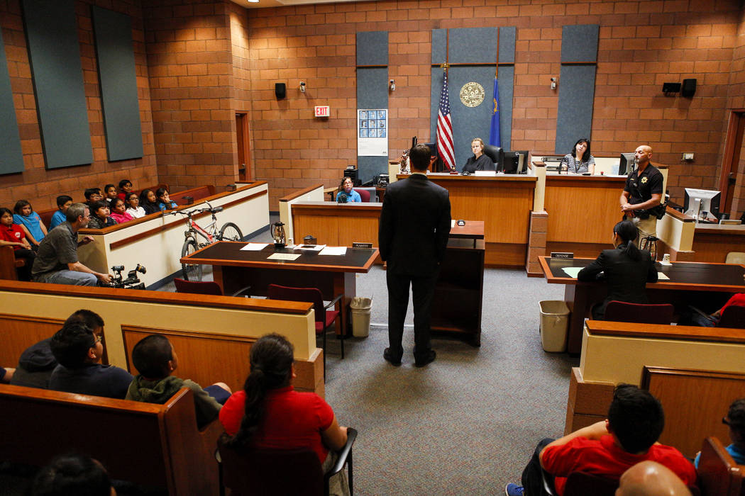 Students participate in mock trial in North Las Vegas Las Vegas