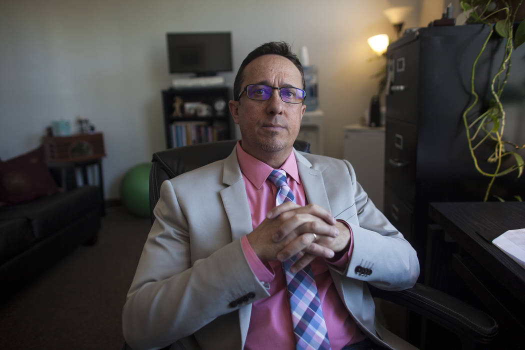 John Pacult, a licensed clinical social worker, at his office on Tuesday, May 9, 2017, in Las Vegas. Pacult specializes in the area of sex offenders, child abuse and neglect cases. For years he ha ...