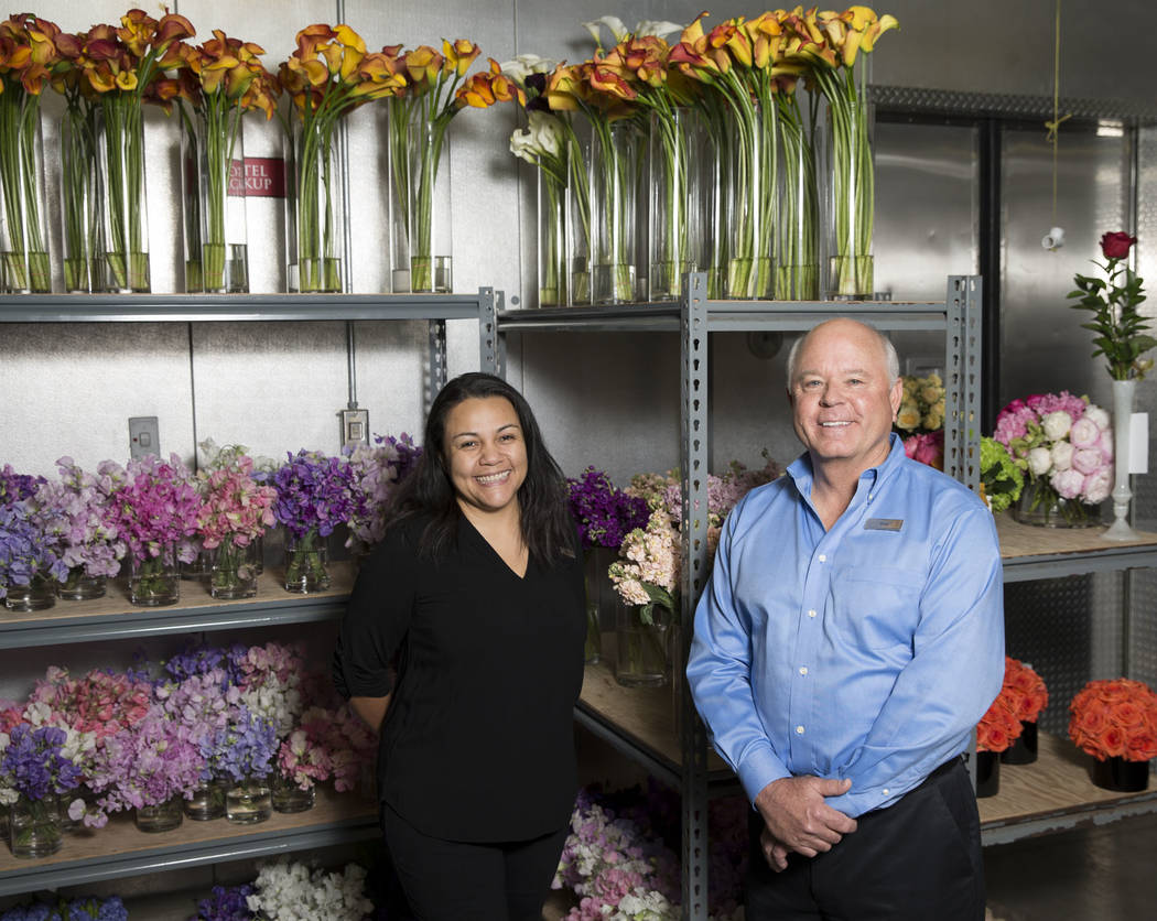 Wynn Las Vegas floral manager Evelyn Herrera, left, and director of horticulture Gary Cramer, at Wynn Las Vegas on Tuesday, May 9, 2017, in Las Vegas. Erik Verduzco/Las Vegas Review-Journal Follow ...