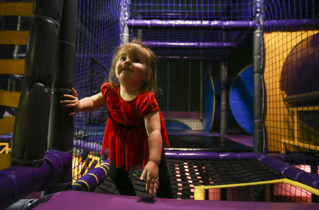 Emma explores Kid's Quest at the Red Rock Resort hotel-casino in Las Vegas on Wednesday, May 10, 2017. Chase Stevens Las Vegas Review-Journal @csstevensphoto