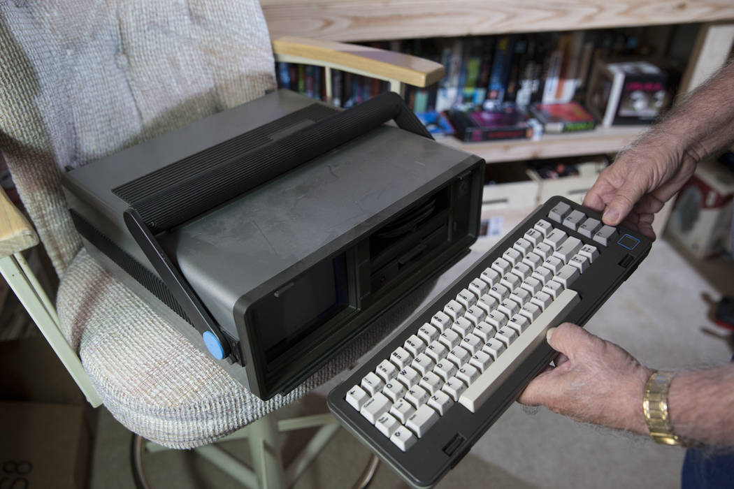 Forrest Nettles, the president of the Clark County Commodore Computer Club, at his home with his collection of Commodore Amiga computers and gadgets on Wednesday, May 10, 2017, in Las Vegas. (Erik ...