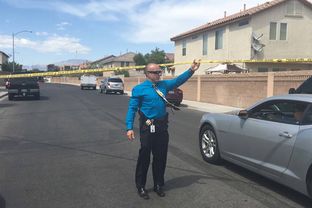 A 6-month-old child died after it was attacked by a dog in the 9100 block of Brilliant Prairie Court in northwest Las Vegas, Monday, May 8, 2017. (Bizuayehu Tesfaye/Las Vegas Review-Journal) @bizu ...