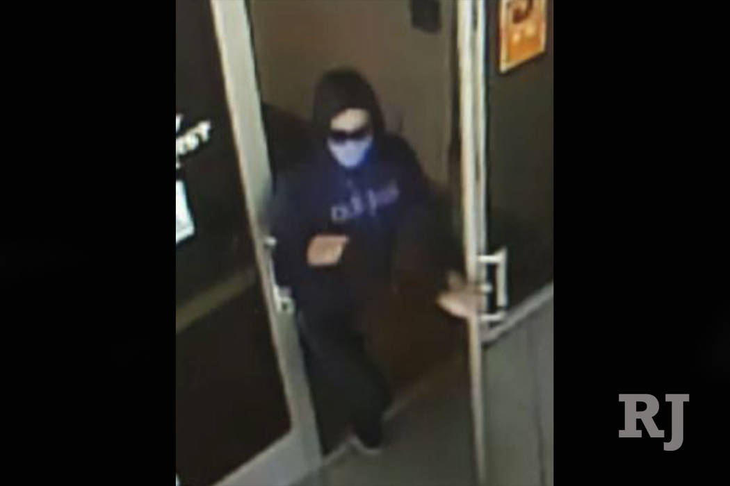 A masked man attempted to rob America First Credit Union, 6090 S. Durango Drive, near Russell Road Tuesday afternoon. (Metropolitan Police Department)