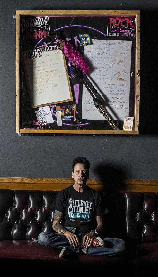 Drummer Joe Mascolino created a memorial at The Dive Bar for punk band Joni's Agenda bandmate and frontwoman Joni Mackin, who died in a car accident earlier this year. Photo taken on Thursday, May ...