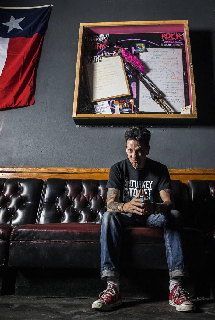 Drummer Joe Mascolino created a memorial at The Dive Bar for punk band Joni's Agenda bandmate and frontwoman Joni Mackin, who died in a car accident earlier this year. Photo taken on Thursday, May ...