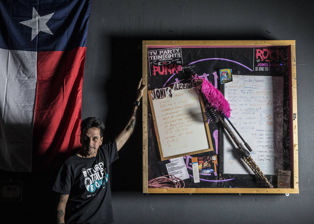 Drummer Joe Mascolino created a memorial at The Dive Bar for punk band Joni's Agenda bandmate and frontwoman Joni Mackin, who died in a car accident earlier this year. Photo taken on Thursday, May ...