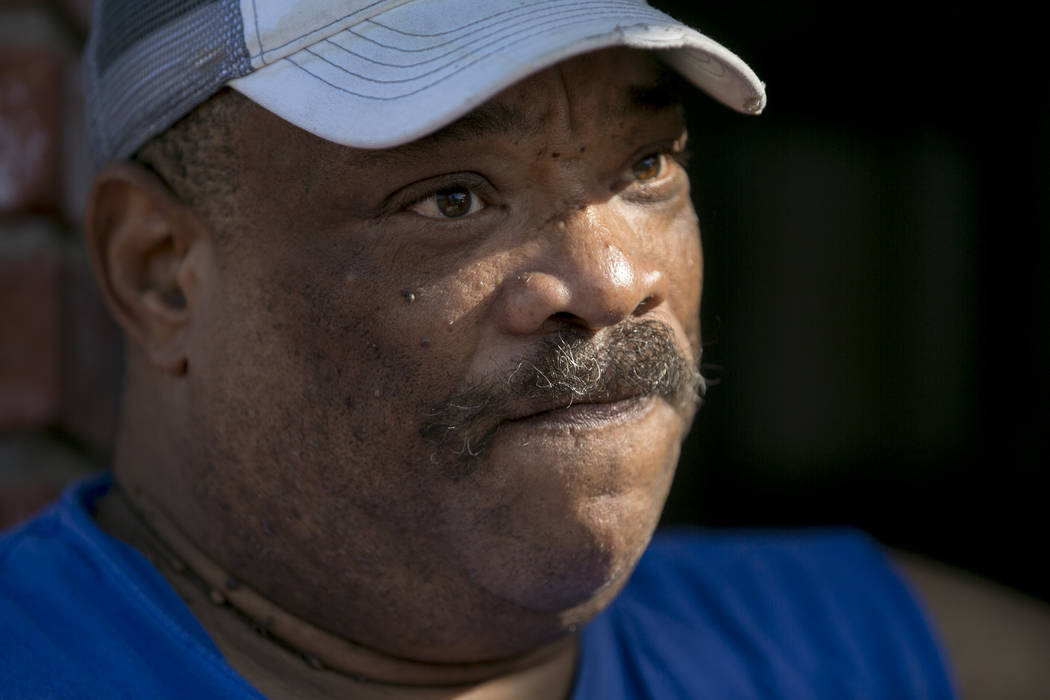 Derrick Lathan, uncle of Tashii Brown, speaks with a reporter on Wednesday, May 17, 2017, in Las Vegas. Brown died in police custody after he was stunned with a Taser and rendered unconscious usin ...