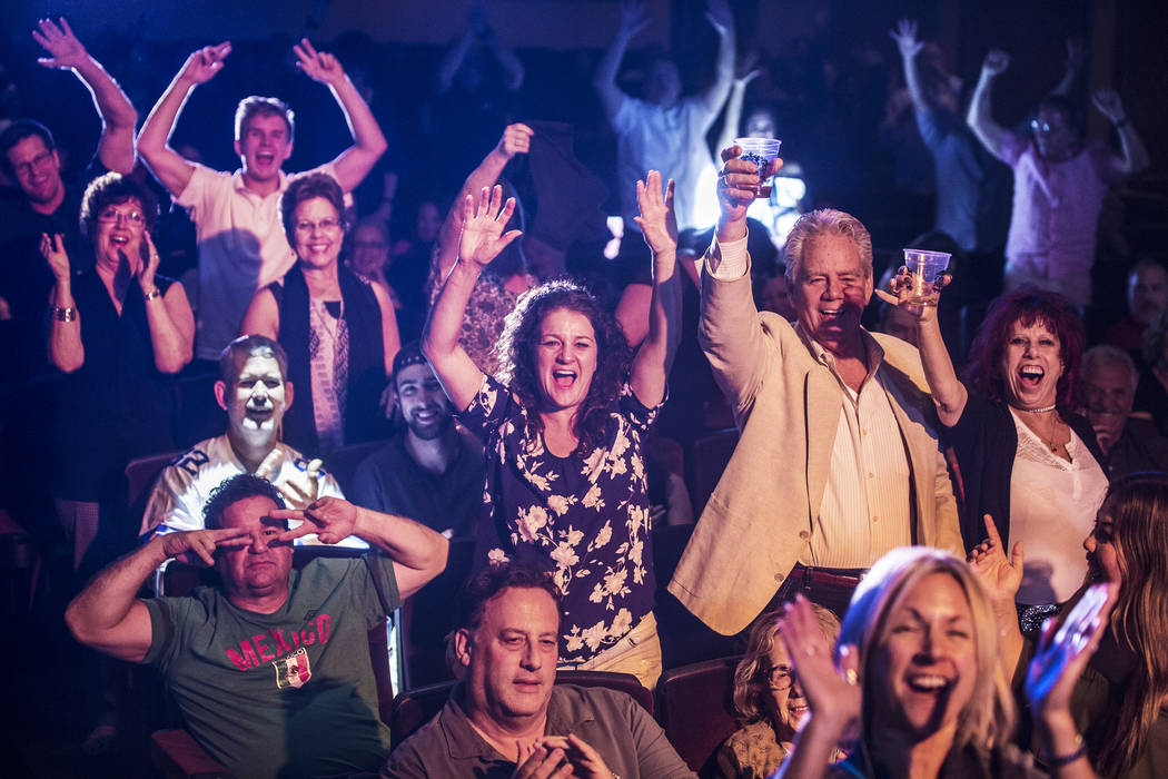 The crowd cheers for singer and piano showman Frankie Moreno during his performance at The Showroom at the Golden Nugget on Saturday, May 20, 2017, in Las Vegas. Benjamin Hager Las Vegas Review-Jo ...