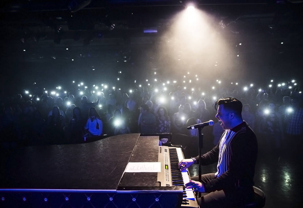 Singer and piano showman Frankie Moreno wows the crowd at The Showroom at the Golden Nugget on Saturday, May 20, 2017, in Las Vegas. Benjamin Hager Las Vegas Review-Journal @benjaminhphoto