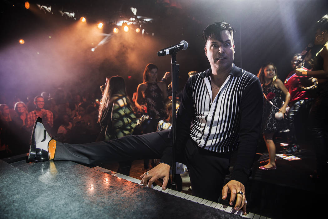 Singer and piano showman Frankie Moreno wows the crowd at The Showroom at the Golden Nugget on Saturday, May 20, 2017, in Las Vegas. Benjamin Hager Las Vegas Review-Journal @benjaminhphoto