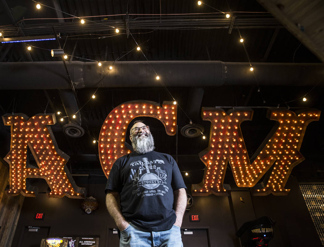 Stoney's Rockin' Country founder Chris Lowden is poised to celebrate the10th anniversary of the popular Las Vegas country music venue. Photo taken on Friday, May 19, 2017, at Stoney's Rockin' Coun ...