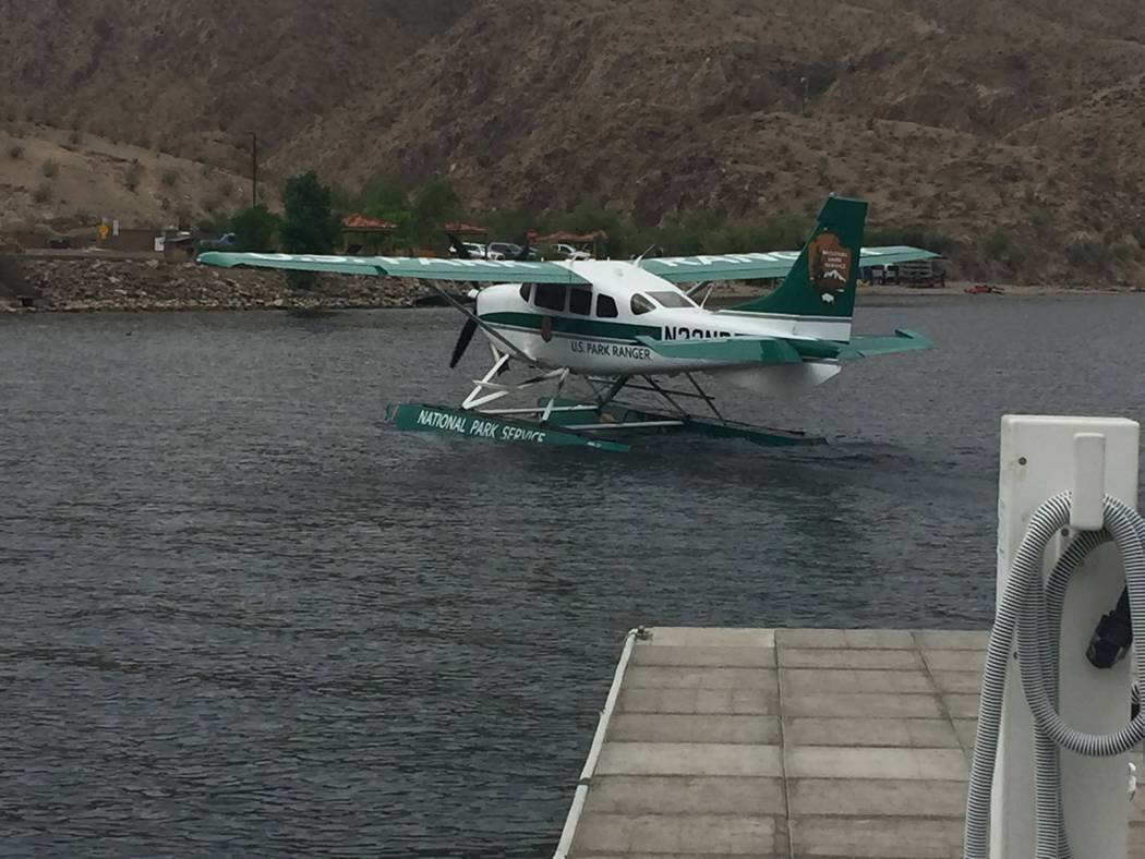 The National Park Service's new float plane cruises through the water at Lake Mead National Recreation Area, where the aircraft is expected to provide rapid response to emergencies. National Park  ...