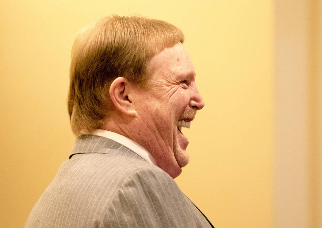 Oakland Raiders owner Mark Davis makes his way to the NFL owners meeting at the JW Marriott on Tuesday, May 23, 2017, in Chicago, Illinois. Heidi Fang/Las Vegas Review-Journal @HeidiFang
