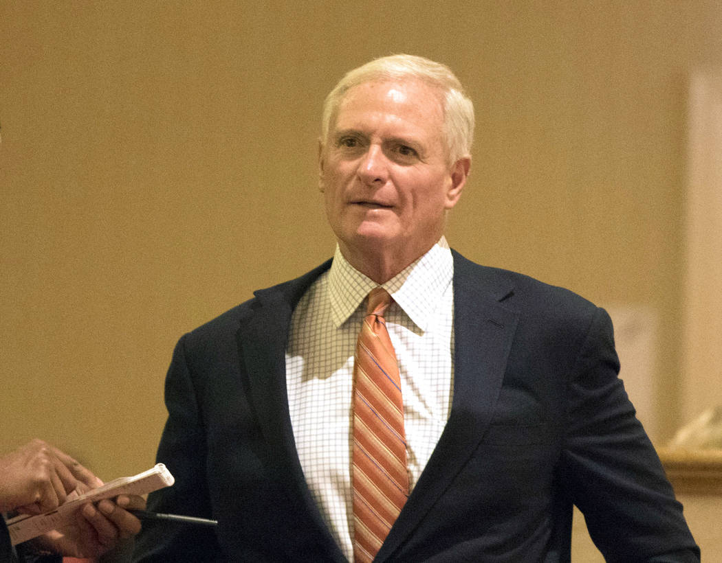 Cleveland Browns owner Jimmy Haslam makes his way to the NFL owners meeting at the JW Marriott hotel in Chicago, Ill., on Tuesday, May 23, 2017. Heidi Fang/Las Vegas Review-Journal @HeidiFang