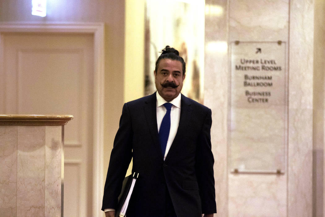 Jacksonville Jaguars owner Shahid Khan arrives at the JW Marriott hotel in Chicago, Ill., for the NFL owners meeting on Tuesday, May 23, 2017. Heidi Fang/Las Vegas Review-Journal @HeidiFang