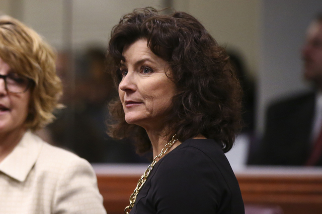 State Sen. Heidi Gansert, R-Reno, before Nevada Gov. Brian Sandoval's final State of the State address at the Legislative Building in Carson City on Tuesday, Jan. 17, 2017. (Chase Stevens/Las Vega ...