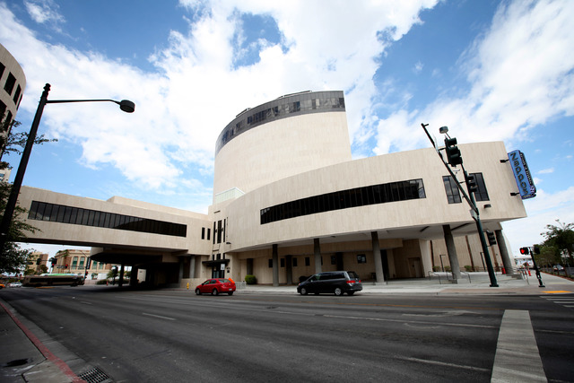 The exterior of the Zappos.com headquarters in Las Vegas  is seen Sun. Sep. 8, 2013. The building was formerly Las Vegas City Hall.  The first round of employees are scheduled to start tomorrow at ...