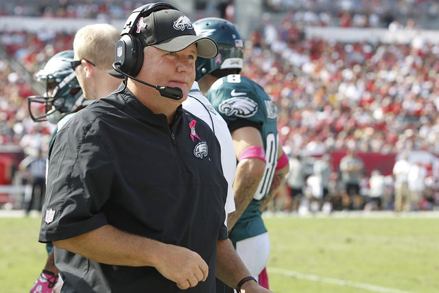 Oct 13, 2013; Tampa, FL, USA; Philadelphia Eagles head coach Chip Kelly during the second half against the Tampa Bay Buccaneers at Raymond James Stadium. Philadelphia Eagles defeated the Tampa Bay ...