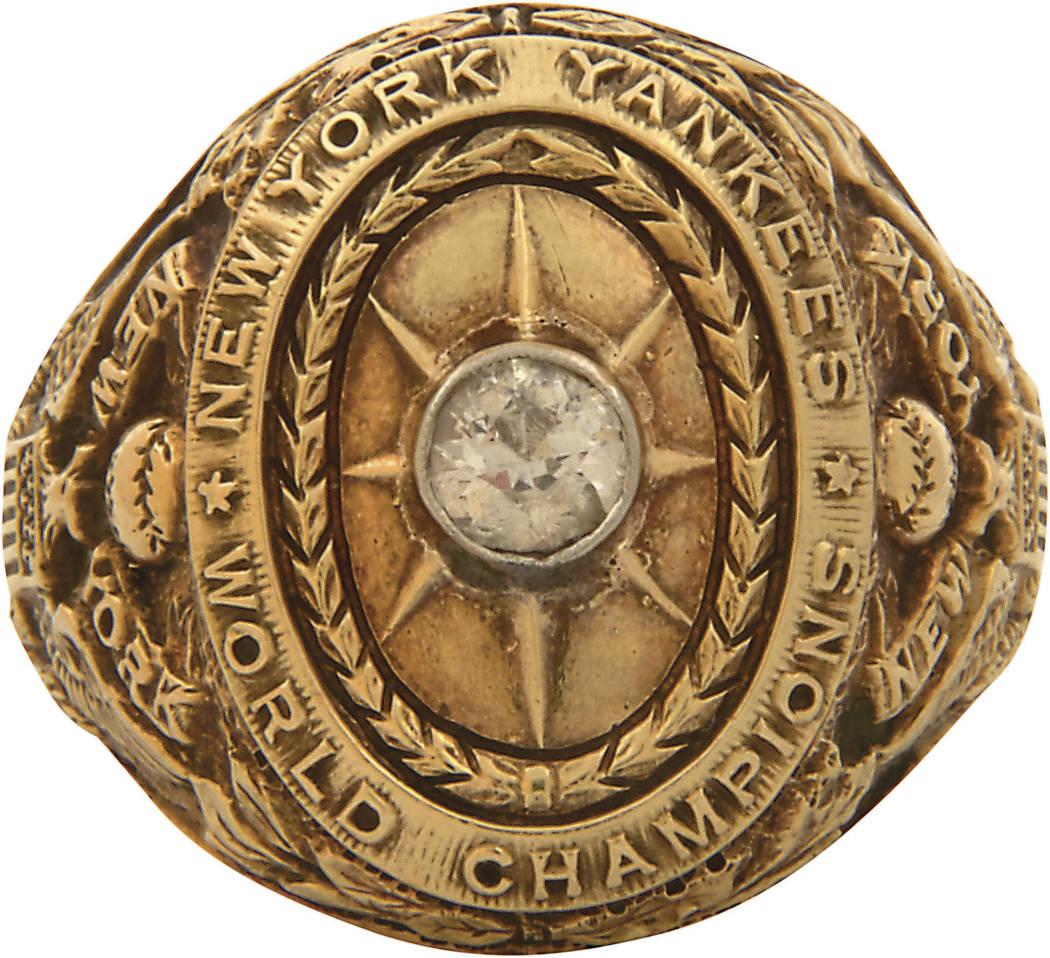 This undated image provided by Lelands.com, shows New York Yankee's' Babe Ruth's 1927 World Series ring. The ring is part of Lelands.com 1st Annual Invitational Auction, which closes June 30, 2017 ...