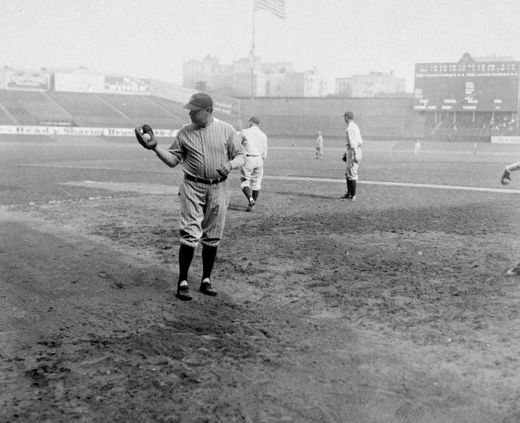 Home run king Babe Ruth of the New York Yankees is seen in 1927.  (AP Photo)