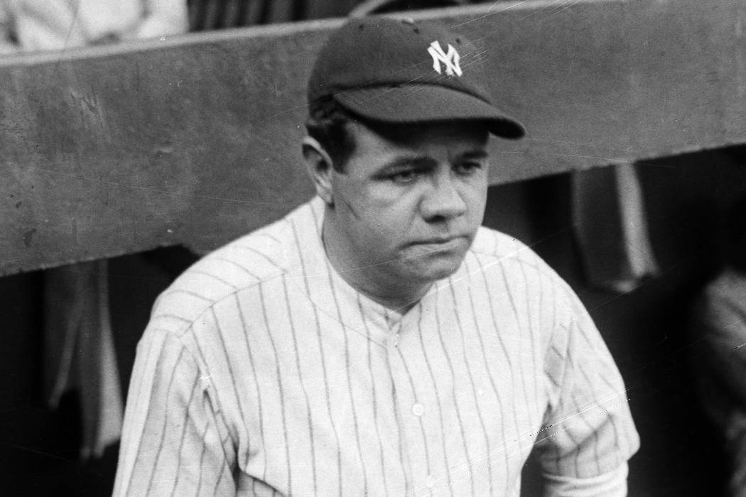 Home run king Babe Ruth of the New York Yankees is seen in New York, Sept. 27, 1927.  (AP Photo)
