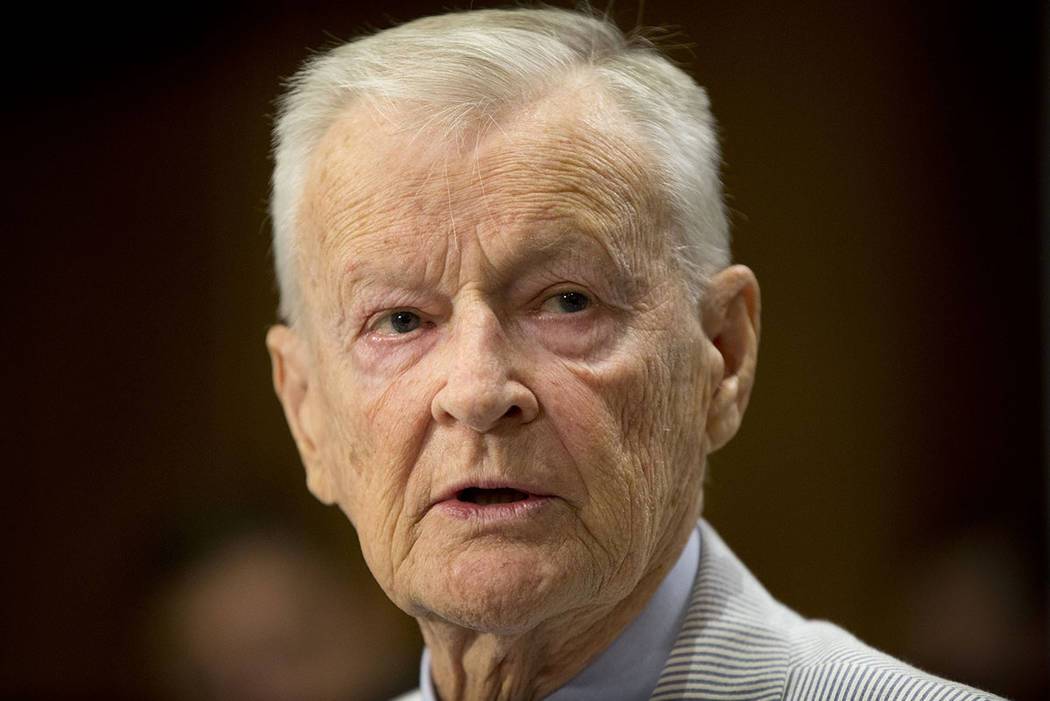 Former National Security Adviser Zbigniew K. Brzezinski testifies on Capitol Hill in Washington in 2014. (AP Photo/Pablo Martinez Monsivais, File)