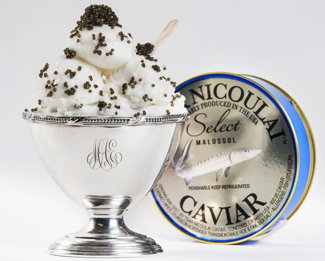 Concept shoot for high rollers story with caviar and ice cream on Friday, June 6, 2017, at the Review-Journal studios, in Las Vegas. Benjamin Hager Las Vegas Review-Journal @benjaminhphoto