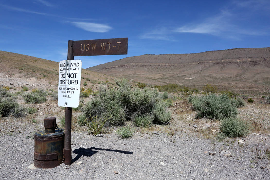 Just below the west rim of Yucca Mountain on May 3, 2017, USW WT-7 is one of 28 wells drilled to measure water level altitude and ground-water flow in 1993.  Michael Quine/Las Vegas Review-Journal ...