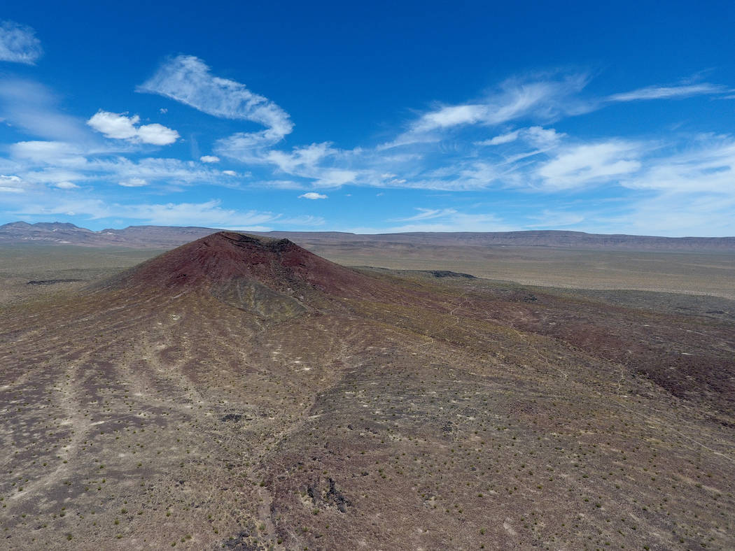 Black Cone is one of several volcanic cinder cones in Crater Flat just west of Yucca Mountain, May 22, 2017. Michael Quine/Las Vegas Review-Journal @Vegas88s