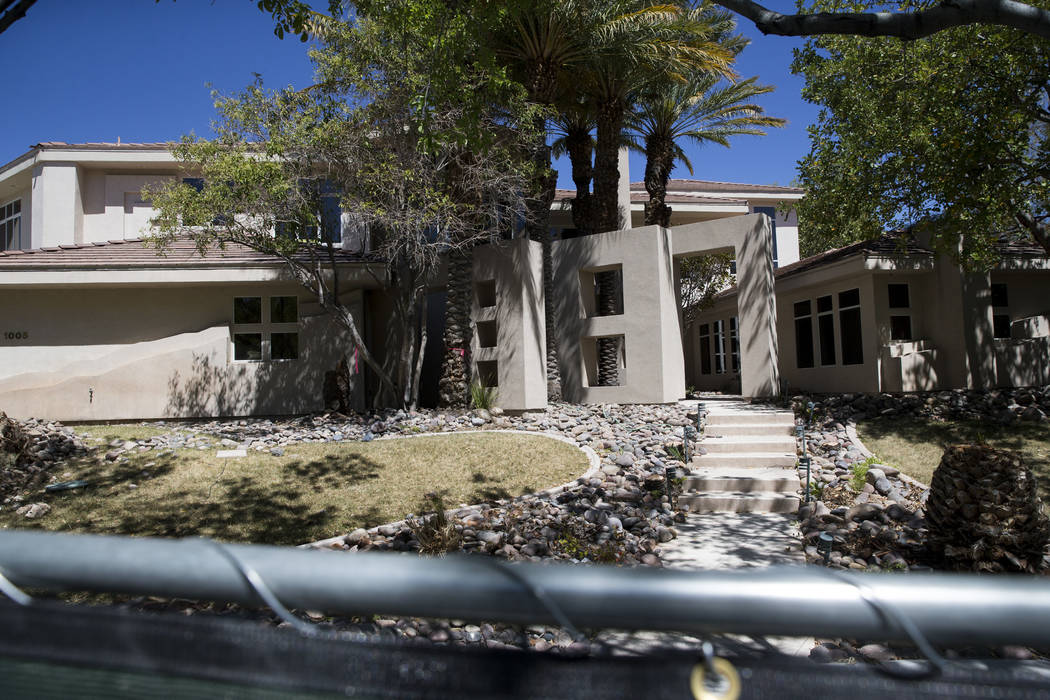 Construction on property linking several homes belonging to UFC president Dana White in the Tournament Hills community on Thursday, May 18, 2017, in Las Vegas. (Erik Verduzco/Las Vegas Review-Journal)