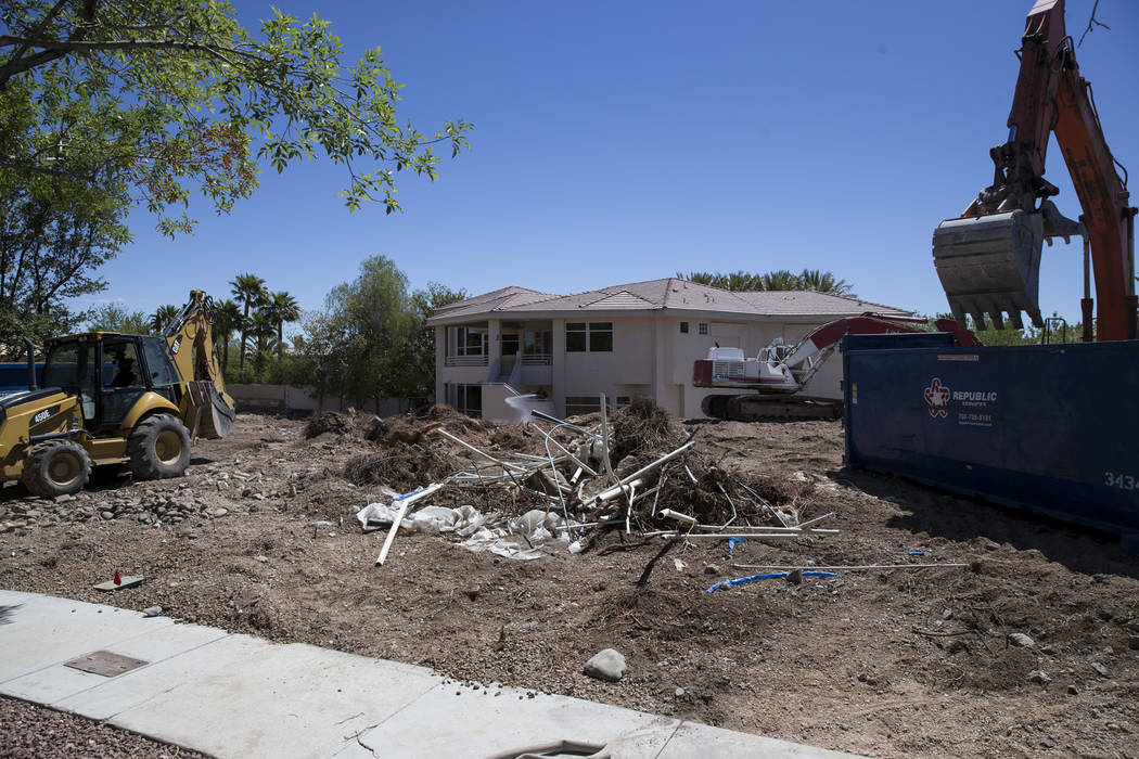 Construction on property linking several homes belonging to UFC president Dana White in the Tournament Hills community on Thursday, May 18, 2017 in Las Vegas. Erik Verduzco/Las Vegas Review-Journal