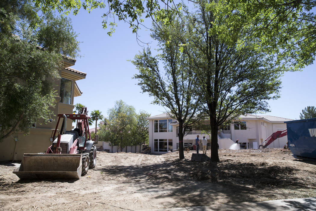 Construction on property linking several homes belonging to UFC president Dana White in the Tournament Hills community on Thursday, May 18, 2017, in Las Vegas. (Erik Verduzco/Las Vegas Review-Journal)