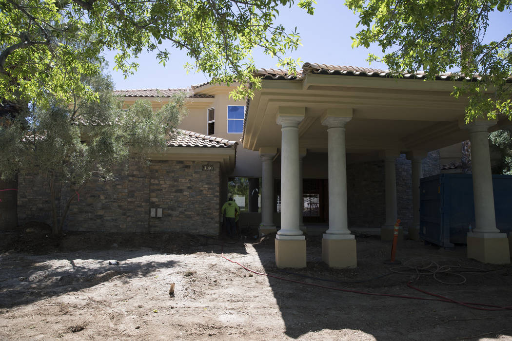 Construction on property linking several homes belonging to UFC president Dana White in the Tournament Hills community on Thursday, May 18, 2017, in Las Vegas. (Erik Verduzco/Las Vegas Review-Journal)