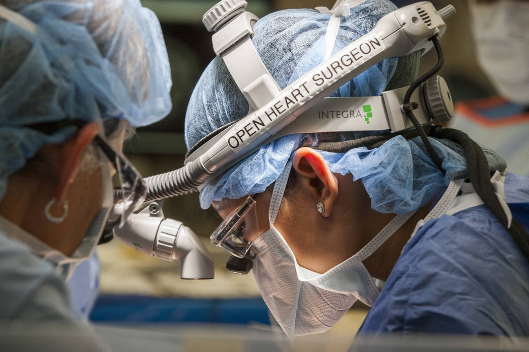 Dr. Quynh Feikes performs a surgery to fix an abdominal aneurysm at University Medical Center on Tuesday, May 23, 2017. Dr. Feikes is the only female cardiac surgeon in Nevada. (Patrick Connolly/L ...