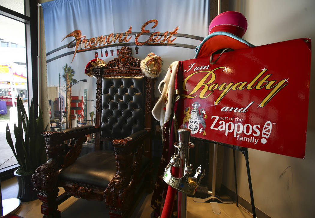 A &quot;throne&quot; for visitors and employees in the gift shop area at Zappos headquarters in downtown Las Vegas on Thursday, June 1, 2017. Chase Stevens Las Vegas Review-Journal @csstev ...