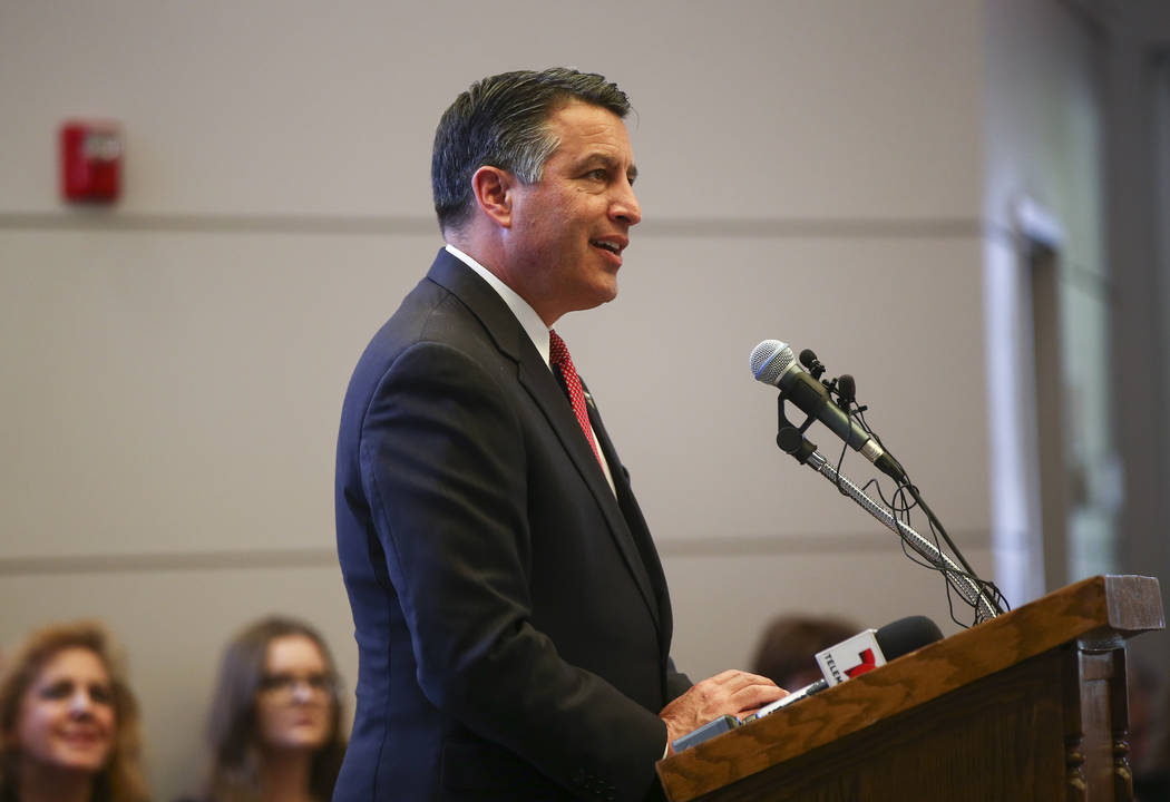 Gov. Brian Sandoval on Monday, May 29, 2017. Chase Stevens Las Vegas Review-Journal @csstevensphoto